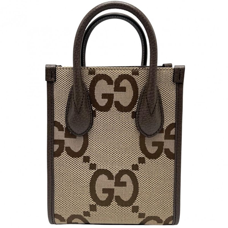 Gucci 2WAY Women's Jumbo GG Mini Tote Handbag Shoulder Bag Shoulder Crossbody
