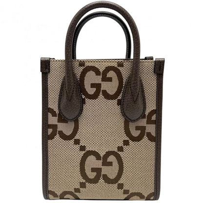 Gucci 2WAY Women's Jumbo GG Mini Tote Handbag Shoulder Bag Shoulder Crossbody