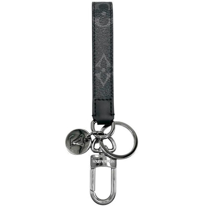 Louis Vuitton Key Holder Men's Monogram Eclipse Porte Cles Dragonne Key Ring