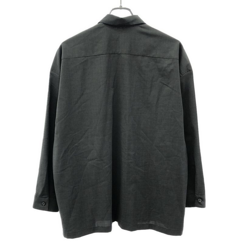 Prada 21ss Wool Zip-Up Shirt Sc540 1rii Gray M