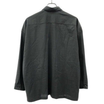 Prada 21ss Wool Zip-Up Shirt Sc540 1rii Gray M
