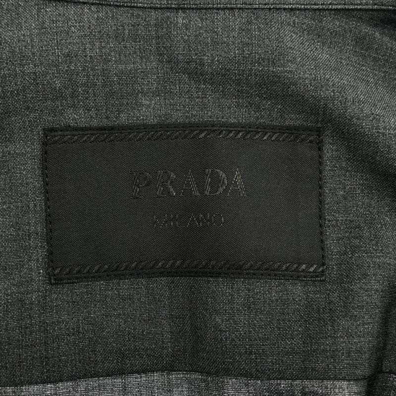 Prada 21ss Wool Zip-Up Shirt Sc540 1rii Gray M