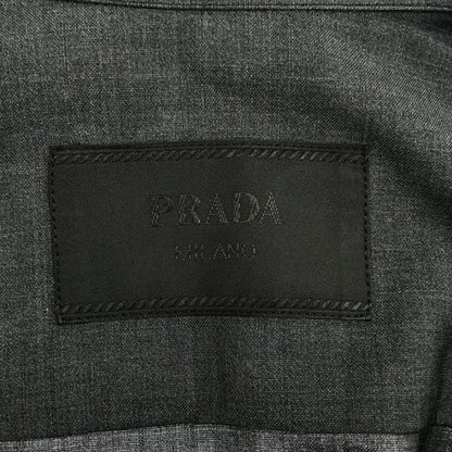Prada 21ss Wool Zip-Up Shirt Sc540 1rii Gray M