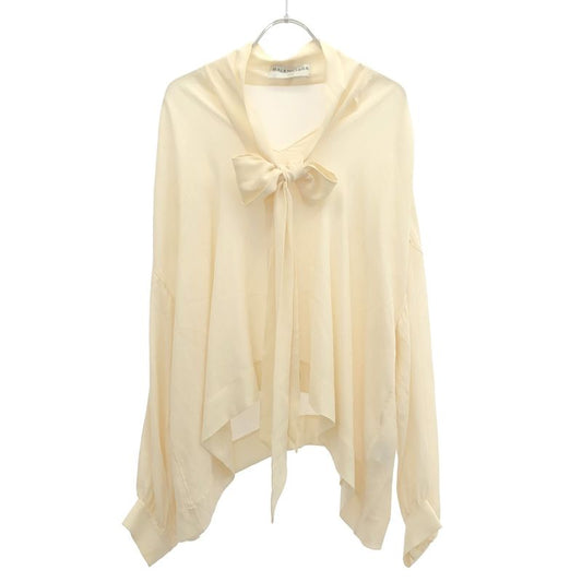 Balenciaga Silk Bow Tie Blouse Shirt 482308 Tfc92 Ivory 36