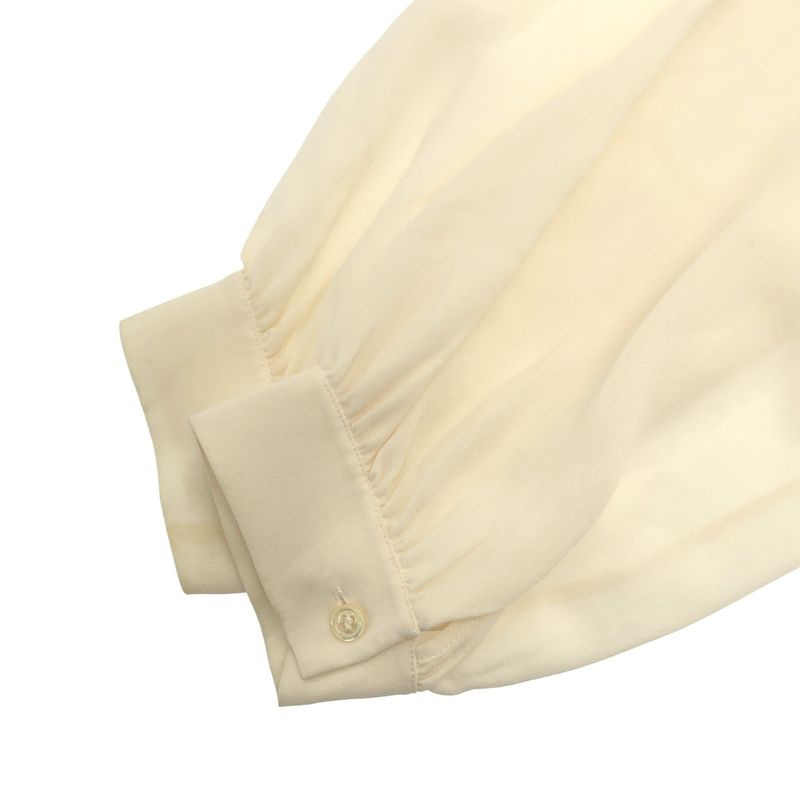 Balenciaga Silk Bow Tie Blouse Shirt 482308 Tfc92 Ivory 36