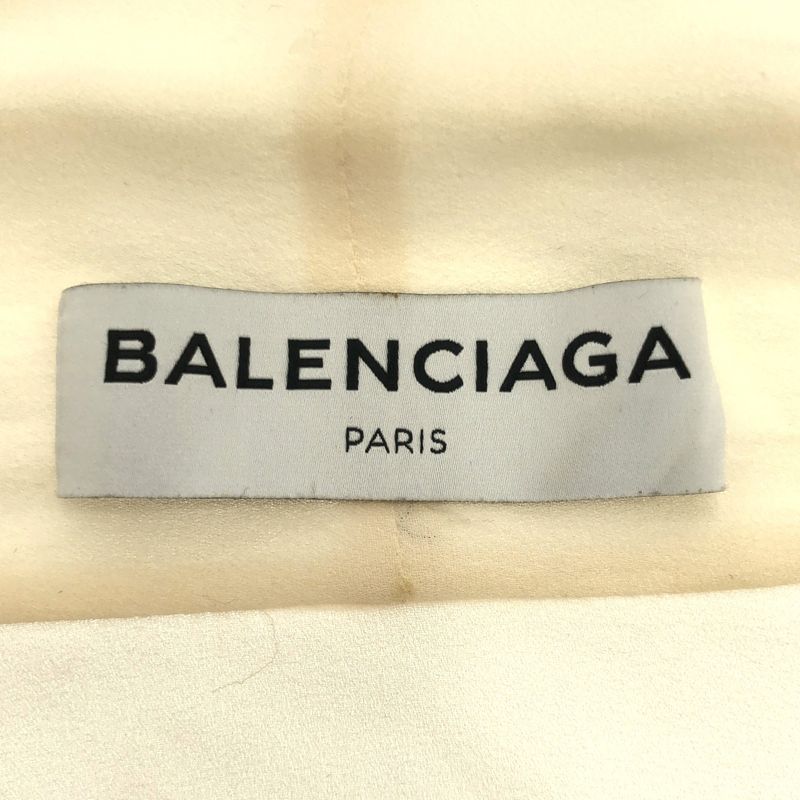 Balenciaga Silk Bow Tie Blouse Shirt 482308 Tfc92 Ivory 36