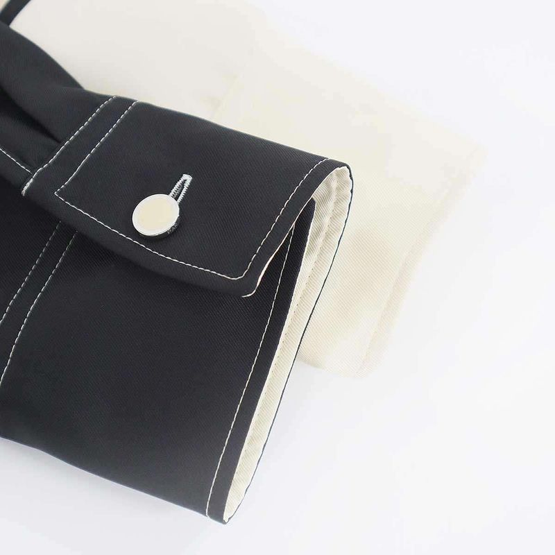 Hermes 23ss Twill Raine Exlibris Silk Wide Blouse 3e0607d7 Black and Ivory 38