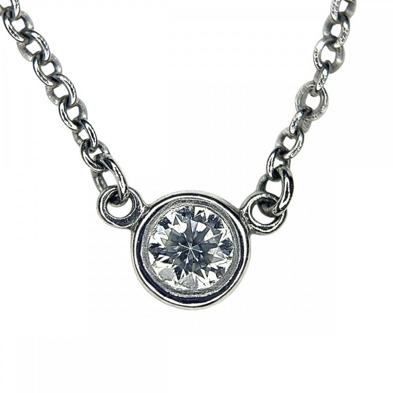 Tiffany & Co Necklace Ladies By-the-yard Single Diamond Pendant Jewelry