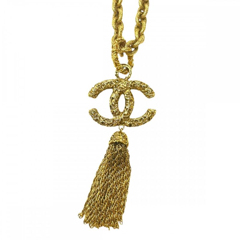 Chanel Necklace Ladies Coco Mark Long Necklace Magma Accessories Lava Vintage