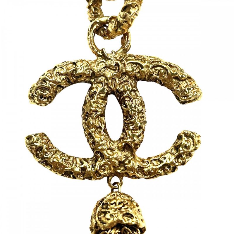 Chanel Necklace Ladies Coco Mark Long Necklace Magma Accessories Lava Vintage
