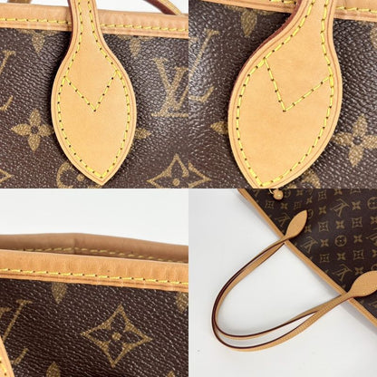 Louis Vuitton Tote Women's Neverfull MM Handbag Shoulder Brown Red Louis