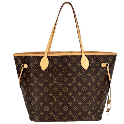 Louis Vuitton Tote Women's Neverfull MM Handbag Shoulder Brown Red Louis
