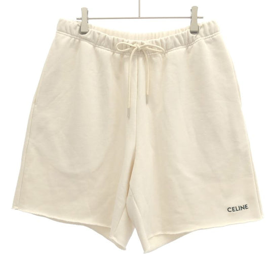 Celine Logo Embroidered Sweatshorts 2z063670q.01cb Ivory XL