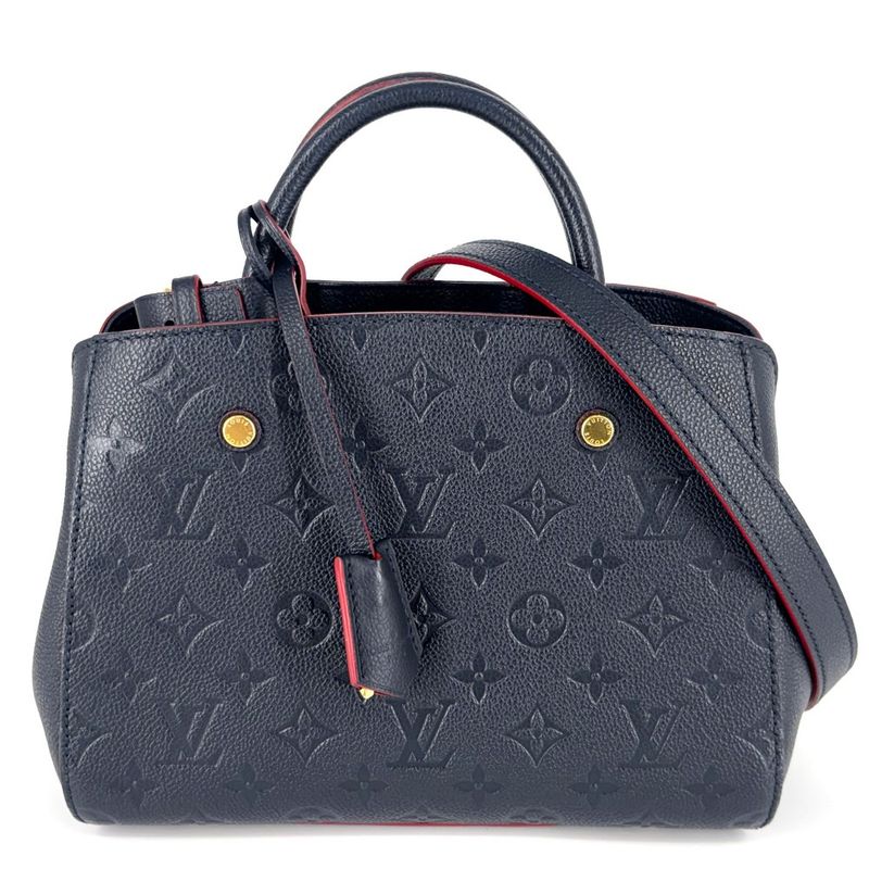 Louis Vuitton 2WAY Women's Montaigne BB Shoulder Bag Handbag Crossbody Navy