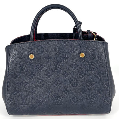 Louis Vuitton 2WAY Women's Montaigne BB Shoulder Bag Handbag Crossbody Navy