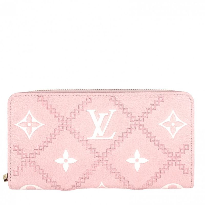 Louis Vuitton Long Wallet Women's Zippy Wallet Long Wallet Round Zipper Pink
