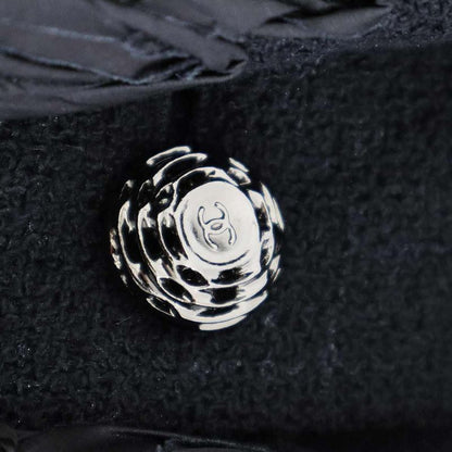 Chanel 2009aw Fringe Tweed Jacket P34945v22979 Black 42