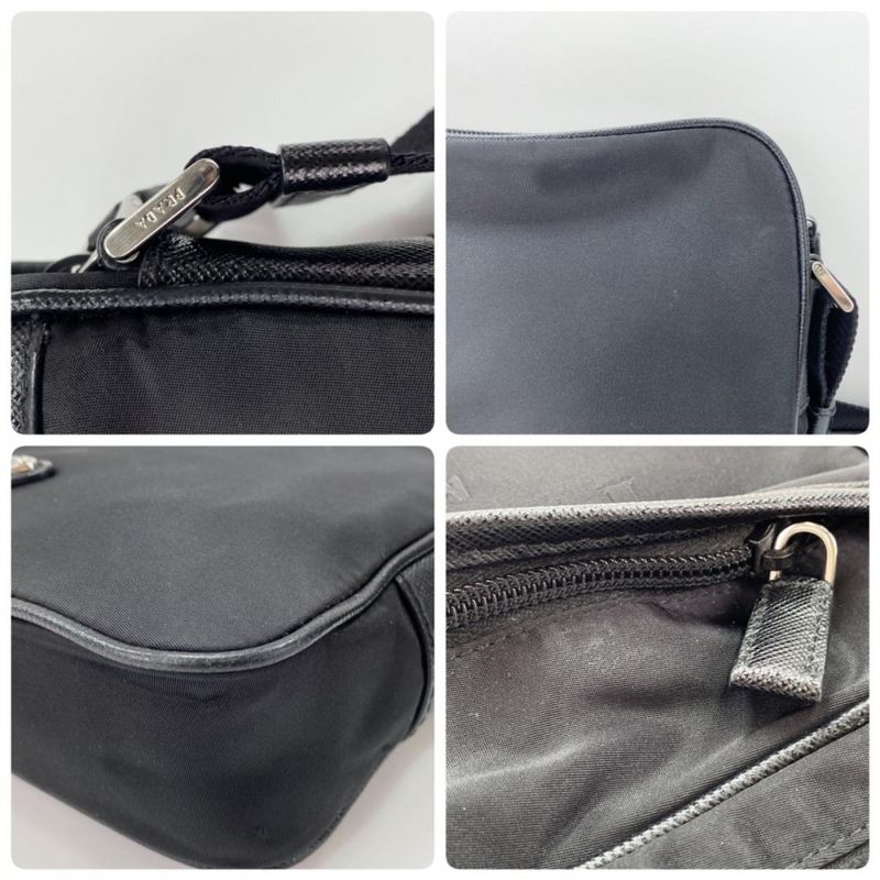 Prada Shoulder Bag Unisex Triangle Logo Camera Bag Logo Jacquard Mini Bag