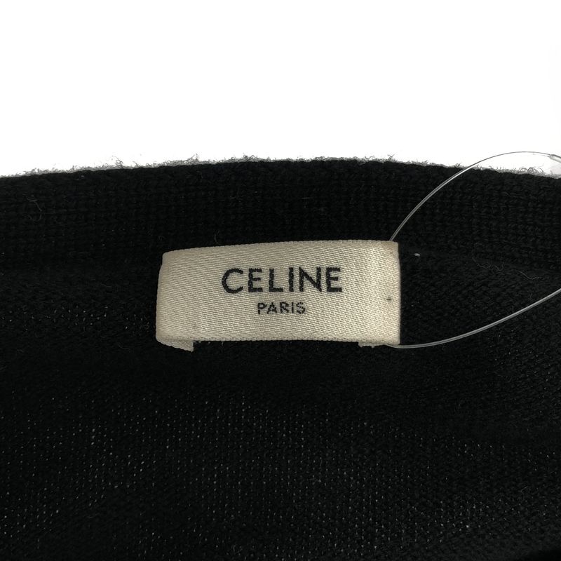 Celine 24ss Triomphe Grumet Cropped Cardigan Heritage Cashmere 2a87t2070 Black