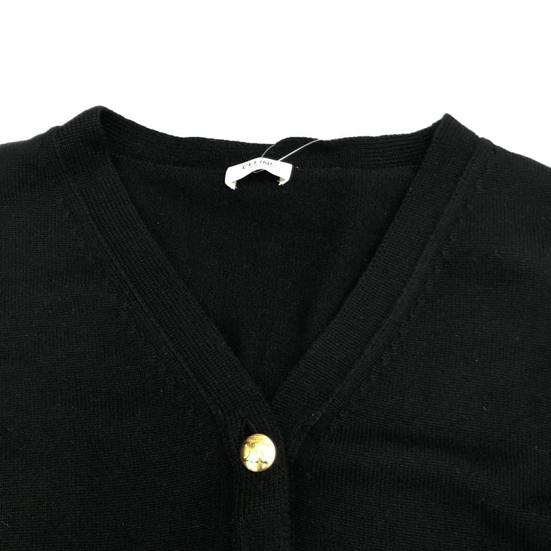Celine 24ss Triomphe Grumet Cropped Cardigan Heritage Cashmere 2a87t2070 Black