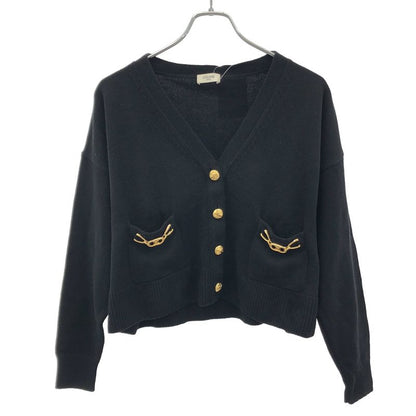 Celine 24ss Triomphe Grumet Cropped Cardigan Heritage Cashmere 2a87t2070 Black