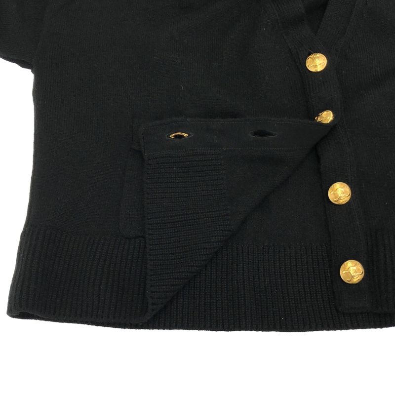 Celine 24ss Triomphe Grumet Cropped Cardigan Heritage Cashmere 2a87t2070 Black