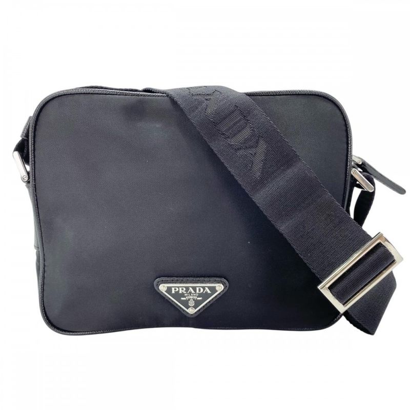 Prada Shoulder Bag Unisex Triangle Logo Camera Bag Logo Jacquard Mini Bag