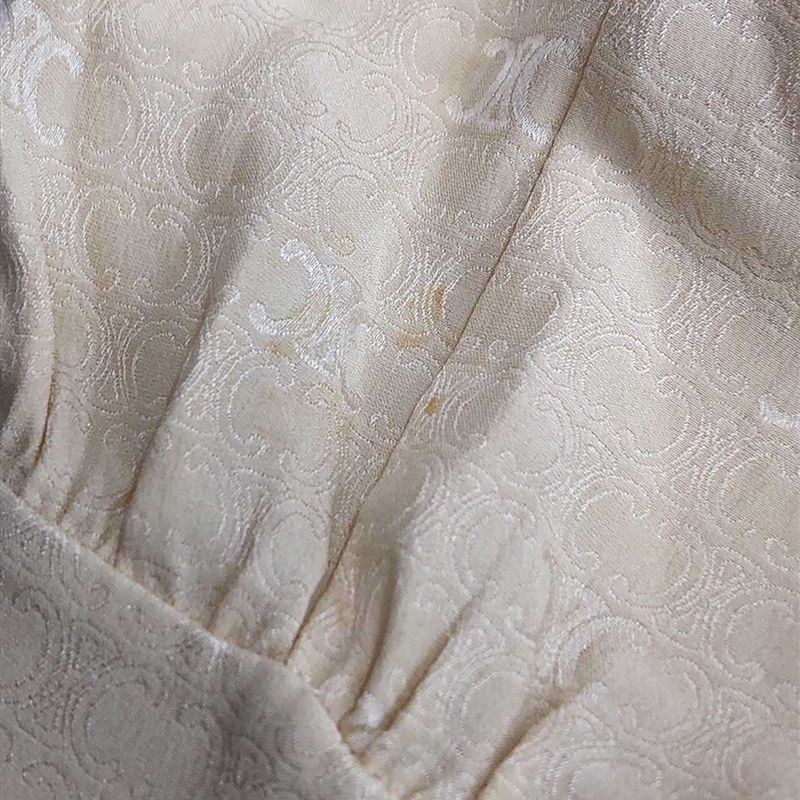 Celine Lavalliere Triomphe Monogram Silk Bow Tie Dress 2r35f779r Beige 38