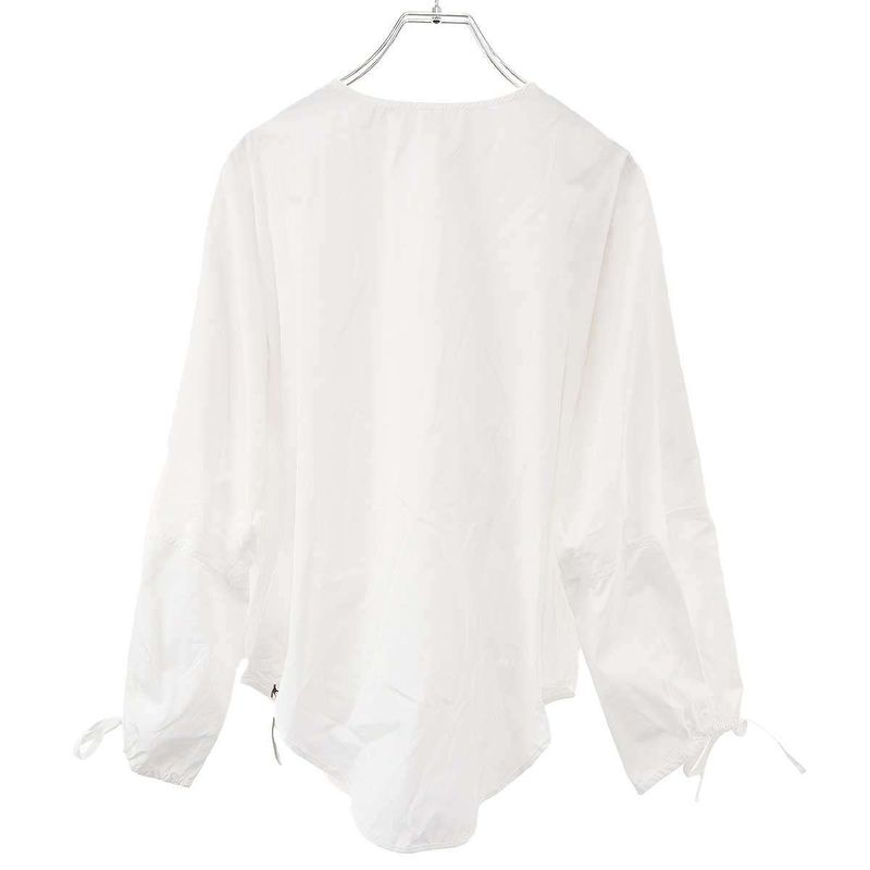 Hermes 25ss Embroidery Wide Blouse 5e3616da White 34