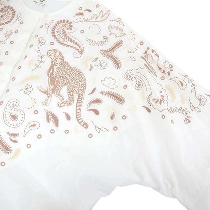 Hermes 25ss Embroidery Wide Blouse 5e3616da White 34