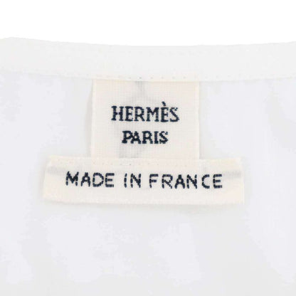 Hermes 25ss Embroidery Wide Blouse 5e3616da White 34