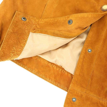 Hermes 1980's Vintage Suede Leather Trucker Jacket Brown 40