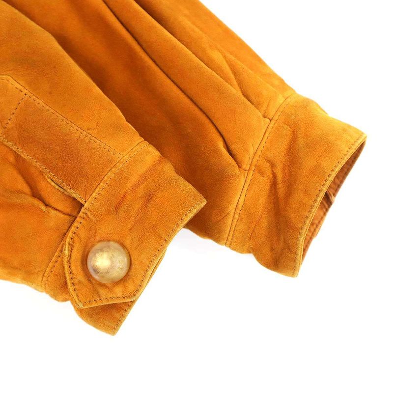 Hermes 1980's Vintage Suede Leather Trucker Jacket Brown 40