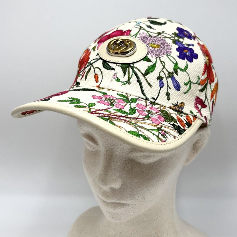 Gucci Cap Women's Flora Baseball Cap Interlocking G Fashion Item S Size Total