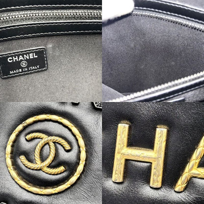 Chanel Clutch Bag Women Deauville Coco Mark Second Bag Chanel Leather Black