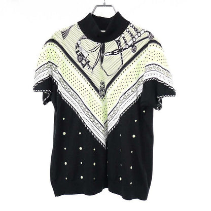 Hermes 22aw Twillaine High Neck Silk Cashmere Knit Top 2h2826ds Black 42