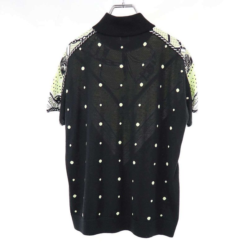 Hermes 22aw Twillaine High Neck Silk Cashmere Knit Top 2h2826ds Black 42