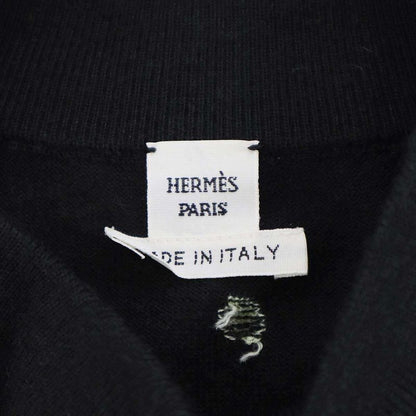 Hermes 22aw Twillaine High Neck Silk Cashmere Knit Top 2h2826ds Black 42