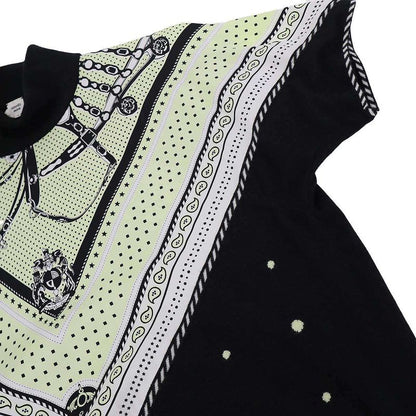 Hermes 22aw Twillaine High Neck Silk Cashmere Knit Top 2h2826ds Black 42
