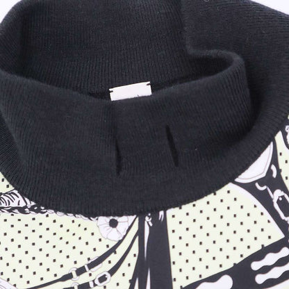 Hermes 22aw Twillaine High Neck Silk Cashmere Knit Top 2h2826ds Black 42