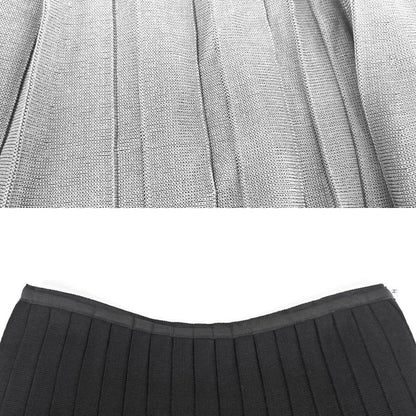 Chanel Skirt Women's Knit Pleated Skirt Logo Plate Vintage Apparel Clothing