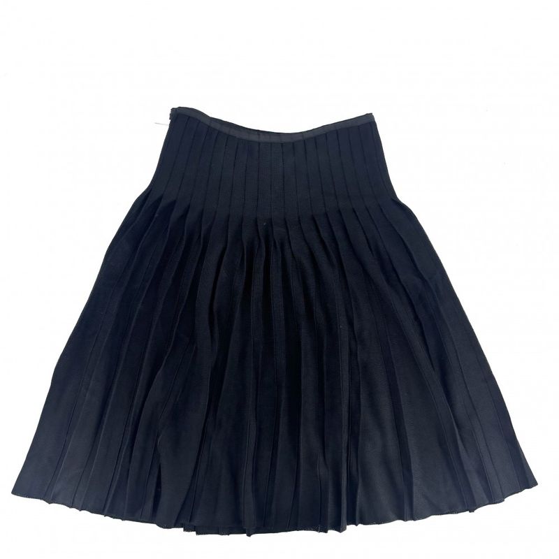 Chanel Skirt Women's Knit Pleated Skirt Logo Plate Vintage Apparel Clothing