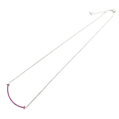 Tiffany & Co Necklace Women's T-smile Small Pendant Jewelry With Adjuster 18k