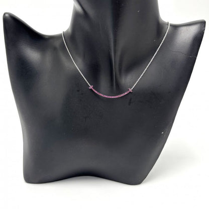 Tiffany & Co Necklace Women's T-smile Small Pendant Jewelry With Adjuster 18k