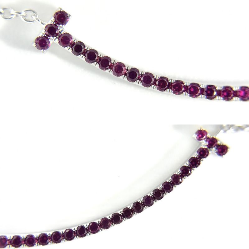 Tiffany & Co Necklace Women's T-smile Small Pendant Jewelry With Adjuster 18k