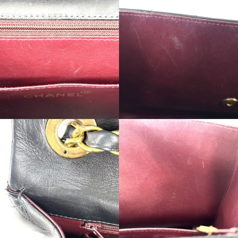 Chanel Shoulder Bag Women's Deca Matelasse 34 Coco Mark Double Chain Shoulder