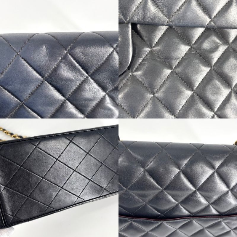 Chanel Shoulder Bag Women's Deca Matelasse 34 Coco Mark Double Chain Shoulder