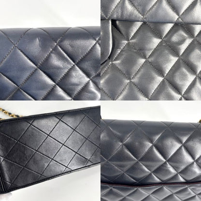 Chanel Shoulder Bag Women's Deca Matelasse 34 Coco Mark Double Chain Shoulder