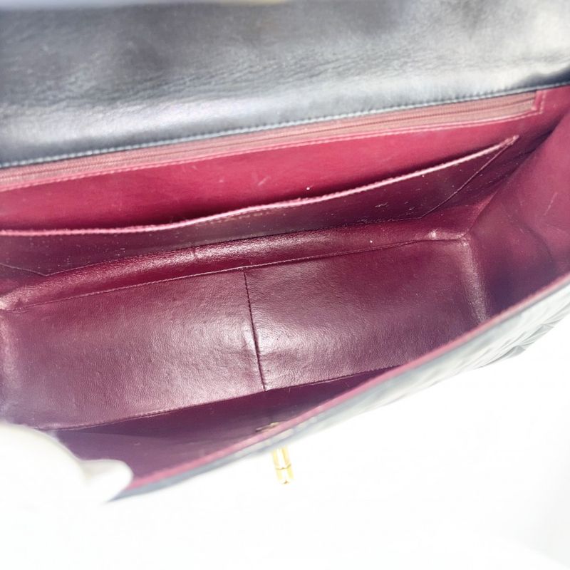 Chanel Shoulder Bag Women's Deca Matelasse 34 Coco Mark Double Chain Shoulder