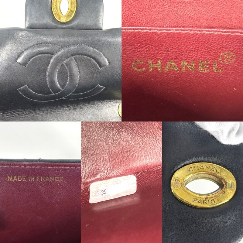 Chanel Shoulder Bag Women's Deca Matelasse 34 Coco Mark Double Chain Shoulder